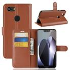 Litchi Texture Horizontal Flip Leather Case for Google Pixel 3 XL, with Wallet & Holder & Card Slots (Brown) - 1