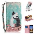 3D Painting Black White Cat Pattern Coloured Drawing Horizontal Flip Leather Case for Google Pixel 3a, with Holder & Card Slots & Wallet - 1