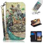 3D Painting Zoo Pattern Coloured Drawing Horizontal Flip Leather Case for Google Pixel 3a, with Holder & Card Slots & Wallet - 1