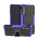 Tire Texture TPU+PC Shockproof Case for Huawei P30, with Holder (Purple) - 1