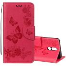 For Huawei  Mate 10 Lite Vintage Embossed Floral Butterfly Pattern Horizontal Flip Leather Case with Card Slot & Holder & Wallet & Lanyard (Red) - 1