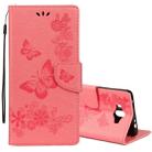 For Huawei  Mate 10 Vintage Embossed Floral Butterfly Pattern Horizontal Flip Leather Case with Card Slot & Holder & Wallet & Lanyard (Pink) - 1