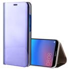 For Huawei P20 Lite Electroplating Mirror Horizontal Flip Leather Case with Holder(Dark Blue) - 1