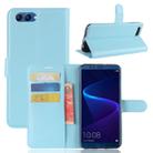 For Huawei  Honor View 10 Litchi Texture Horizontal Flip Leather Case with Holder & Card Slots & Wallet(Blue) - 1