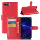 For Huawei  Honor View 10 Litchi Texture Horizontal Flip Leather Case with Holder & Card Slots & Wallet(Red) - 1