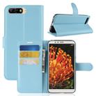 For Huawei Y6 2018 Litchi Texture Horizontal Flip Leather Case with Holder & Card Slots & Wallet(Blue) - 1