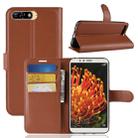 For Huawei  Y6 2018 Litchi Texture Horizontal Flip Leather Case with Holder & Card Slots & Wallet(Brown) - 1