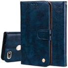 For Huawei P9 lite Mini Business Style Oil Wax Texture Horizontal Flip Leather Case with Holder & Card Slots & Wallet(Blue) - 1