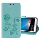 For Huawei Mate 10 Lite Rose Embossed Horizontal Flip Environmental PU Leather Case with Holder & Card Slots & Wallet(Green) - 1