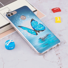 For Huawei Enjoy 7S /  P Smart Noctilucent Blue Butterfly Pattern TPU Soft Case - 1