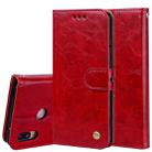 For Huawei P20 Lite Business Style Oil Wax Texture Horizontal Flip Leather Case with Holder & Card Slots & Wallet(Red) - 1