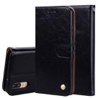 For Huawei P20 Business Style Oil Wax Texture Horizontal Flip Leather Case with Holder & Card Slots & Wallet(Black) - 1
