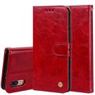 For Huawei P20 Business Style Oil Wax Texture Horizontal Flip Leather Case with Holder & Card Slots & Wallet(Red) - 1