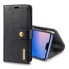Crazy Horse Texture Flip Detachable Magnetic Leather Case for Huawei P20 Lite, with Holder & Card Slots & Wallet(Black) - 1