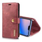 Crazy Horse Texture Flip Detachable Magnetic Leather Case for Huawei P20 Lite, with Holder & Card Slots & Wallet(Red) - 1
