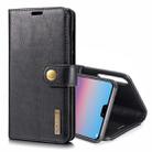 Crazy Horse Texture Flip Detachable Magnetic Leather Case for Huawei P20 Pro, with Holder & Card Slots & Wallet(Black) - 1