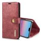 Crazy Horse Texture Flip Detachable Magnetic Leather Case for Huawei P20 Pro, with Holder & Card Slots & Wallet(Red) - 1