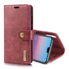 Crazy Horse Texture Flip Detachable Magnetic Leather Case for Huawei P20, with Holder & Card Slots & Wallet (Red) - 1