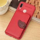 Leaf Style Magnetic Leather Case for Huawei P20 Lite / Nova 3e, with Holder & Card Slots & Wallet & Photo Frame(Red) - 1