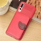 Leaf Style Magnetic Leather Case for Huawei P20 Pro, with Holder & Card Slots & Wallet & Photo Frame (Red) - 1