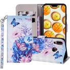 Butterfly Flower Pattern Colored Drawing Horizontal Flip Leather Case for Huawei P20 Lite, with Holder & Card Slots & Wallet & Lanyard - 1