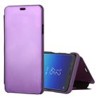 Mirror Clear View Horizontal Flip PU Leather Case for Huawei Nova 3, with Holder(Purple) - 1