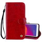 Business Style Oil Wax Texture Horizontal Flip Leather Case for Huawei Y5 (2018) / Y5 Prime (2018) / Honor 7A (Russian Version), with Holder & Card Slots & Wallet(Red) - 1
