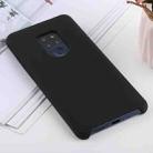 Solid Color Liquid Silicone Shockproof Case for Huawei Mate 20(Black) - 1