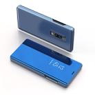 Curved Streamer Plating Shockproof Leather Case for Huawei P30, with Holder & Sleep / Wake-up Function (Blue) - 1