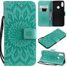 Sun Embossing Pattern Horizontal Flip Leather Case for Huawei Honor Play 8A / Y6 (2019), with Card Slot & Holder & Wallet & Lanyard (Green) - 1