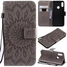 Sun Embossing Pattern Horizontal Flip Leather Case for Huawei Honor Play 8A / Y6 (2019), with Card Slot & Holder & Wallet & Lanyard (Grey) - 1