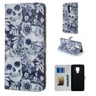 Skull and Flower Pattern Horizontal Flip Leather Case for Huawei Mate 20 X, with Holder & Card Slots & Photo Frame & Wallet - 1