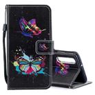Colored Butterfly Pattern Horizontal Flip Leather Case for Huawei P30, with Holder & Card Slots & Wallet - 1