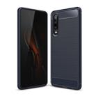 Brushed Texture Carbon Fiber Shockproof TPU Case for Huawei P30 (Navy Blue) - 1