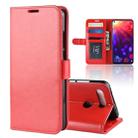 R64 Texture Single Fold Horizontal Flip Leather Case for Huawei Honor View 20, with Holder & Wallet & Card Slots & Photo Frame(Red) - 1