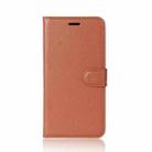 Litchi Texture Horizontal Flip Leather Case for Huawei P30 Lite, with Wallet & Holder & Card Slots (Brown) - 2