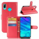 Litchi Texture Horizontal Flip Leather Case for Huawei Y7 2019, with Wallet & Holder & Card Slots (Red) - 1