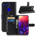 Litchi Texture Horizontal Flip Leather Case for Huawei Honor View 20, with Wallet & Holder & Card Slots (Black) - 1