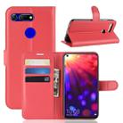 Litchi Texture Horizontal Flip Leather Case for Huawei Honor View 20, with Wallet & Holder & Card Slots (Red) - 1