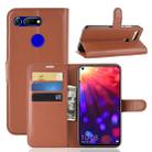 Litchi Texture Horizontal Flip Leather Case for Huawei Honor View 20, with Wallet & Holder & Card Slots (Brown) - 1