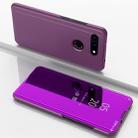 Electroplating Mirror Horizontal Flip Leather Case for Huawei View 20 , with Holder(Purple) - 1