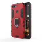 PC + TPU Shockproof Protective Case for Huawei Honor 7A, with Magnetic Ring Holder (Red) - 1