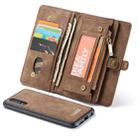 CaseMe Detachable Multifunctional Horizontal Flip Leather Case for Huawei P30 Lite, with Card Slot & Holder & Zipper Wallet & Photo Frame(Brown) - 1