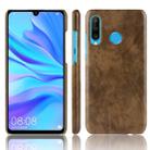 Shockproof Litchi Texture PC + PU Case for Huawei P Smart+ (2019) (Brown) - 1