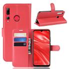 Litchi Texture Horizontal Flip Leather Case for Huawei Honor 10i, with Wallet & Holder & Card Slots (Red) - 1