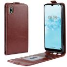 R64 Texture Vertical Flip Leather Case for Huawei Y5 2019 , with Card Slots & Photo Frame (Brown) - 1