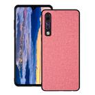 Shockproof Cloth Texture PC+ TPU Protective Case for Huawei P30 (Pink) - 1