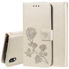 Rose Embossed Horizontal Flip PU Leather Case for Huawei Honor 8S / Y5 (2019), with Holder & Card Slots & Wallet (Gold) - 1