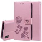 Rose Embossed Horizontal Flip PU Leather Case for Huawei Honor 8S / Y5 (2019), with Holder & Card Slots & Wallet (Rose Gold) - 1