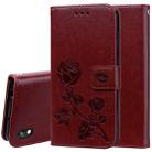 Rose Embossed Horizontal Flip PU Leather Case for Huawei Honor 8S / Y5 (2019), with Holder & Card Slots & Wallet (Brown) - 1